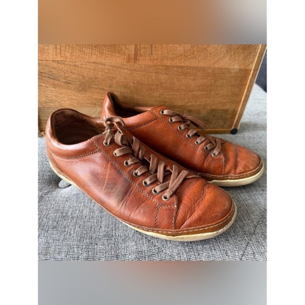 Allen Edmonds Porter Shoes Mens 8 D Brown Leather Lace Up Casual Derby Sneakers